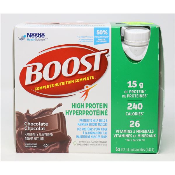 6-PACK OF BOOST PROTEIN SHAKES CHOCOLATE FLAVOUR