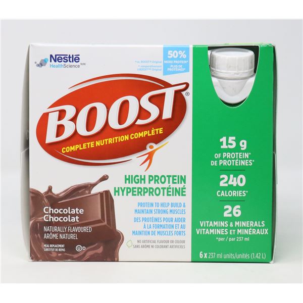 6-PACK OF BOOST PROTEIN SHAKES CHOCOLATE FLAVOUR