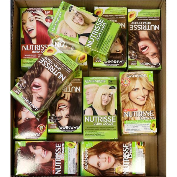 FLAT LOT OF ASSORTED GARNIER HAIR COLOUR