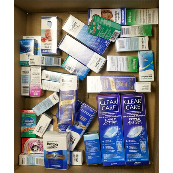 FLAT LOT OF ASSORTED EYE CARE PRODUCTS