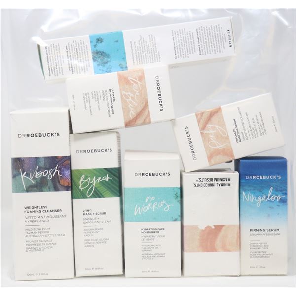 BAG LOT OF ASSORTED DRROEBUCKS SKIN CARE PRODUCTS