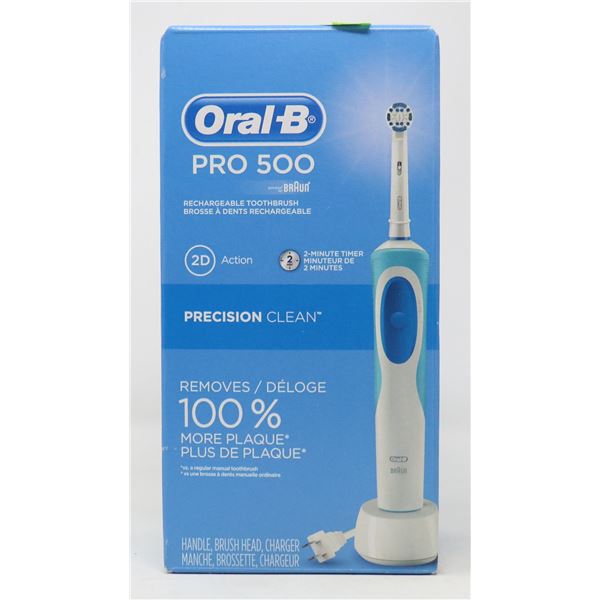 ORAL-B PRO 500 RECHARGEABLE TOOTHBRUSH