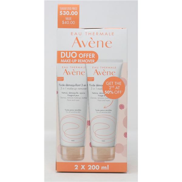AVENE 3-IN-1 MAKE-UP REMOVER 2 X 200ML