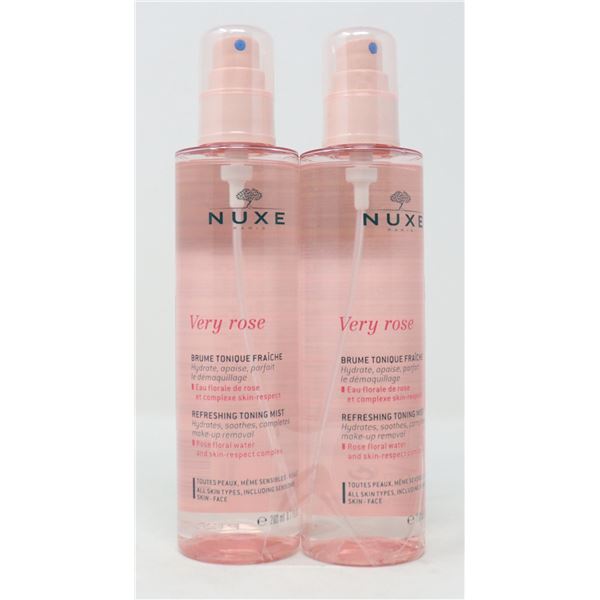 2 BOTTLES OF NUXE VERY ROSE REFRESHING TONING MIST