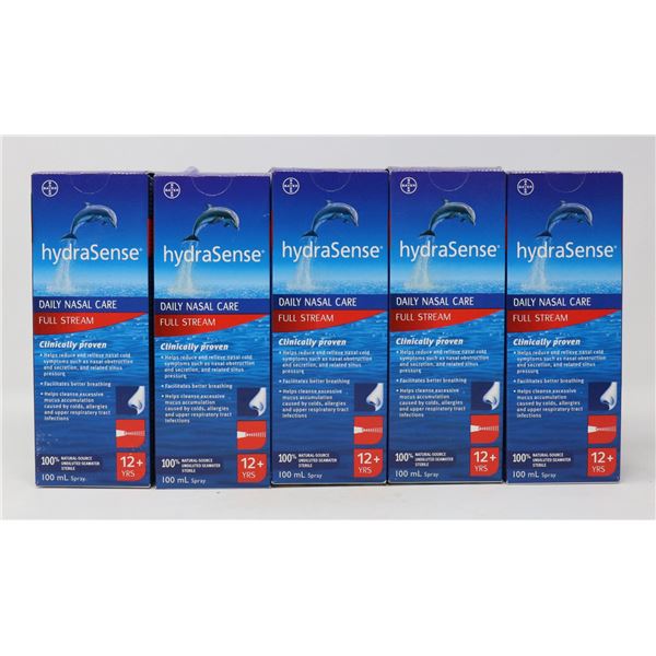 5 BOXES OF HYDRASENSE DAILY NASAL CARE FULL STREAM