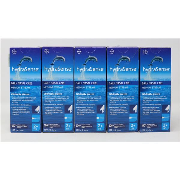 5 BOXES OF HYDRASENSE DAILY NASAL CARE MEDIUM