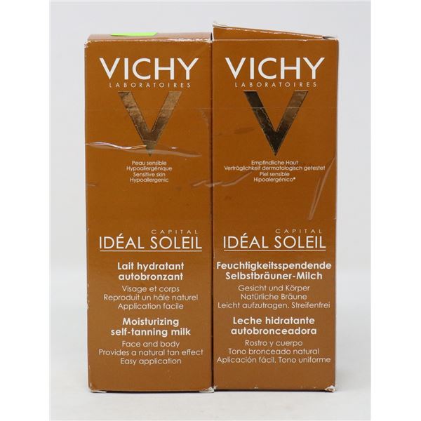2 BOXES OF VICHY MOISTURIZING SELF-TANNING MILK