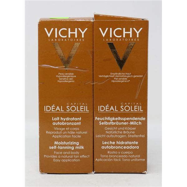 2 BOXES OF VICHY MOISTURIZING SELF-TANNING MILK