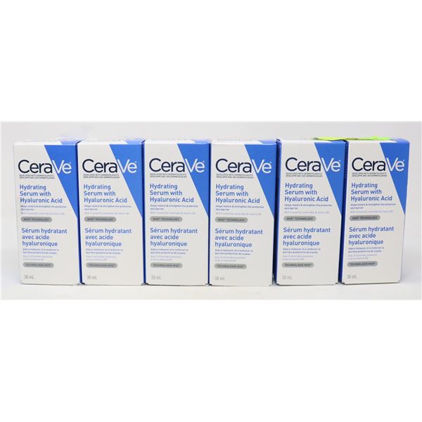 6 BOXES OF CERAVE HYDRATING SERUM W/ HYALURONIC