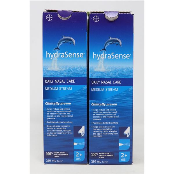 2 BOXES OF HYDRASENSE DAILY NASAL CARE MEDIUM