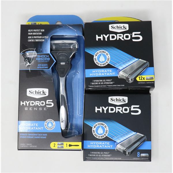 SCHICK HYDRO 5 RAZOR HANDLE + CARTRIDGES