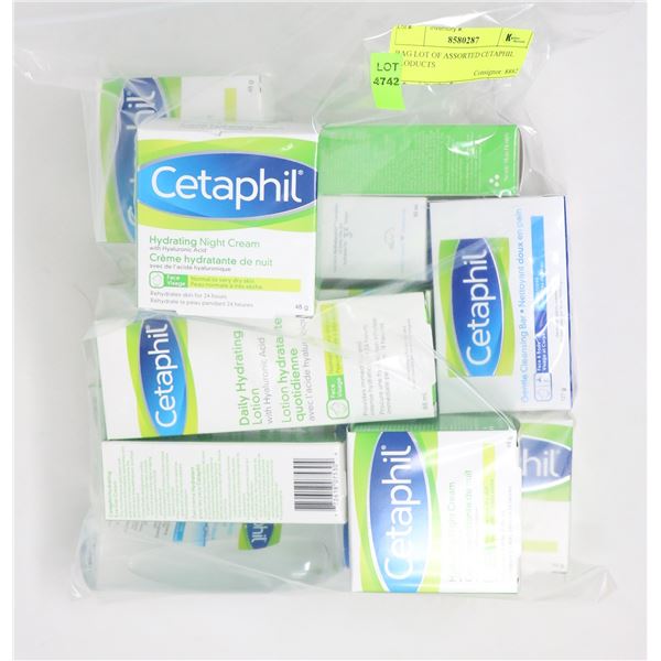BAG LOT OF ASSORTED CETAPHIL PRODUCTS