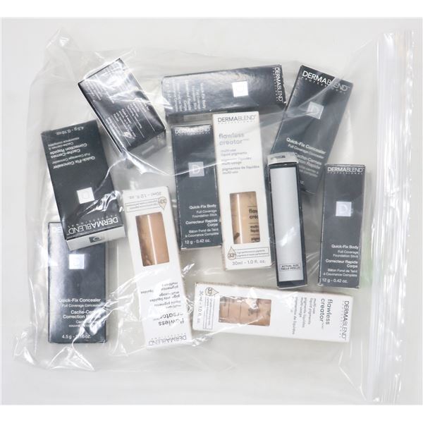 BAG LOT OF ASSORTED DERMABLEND COSMETICS