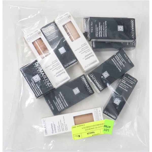 BAG LOT OF ASSORTED DERMABLEND COSMETICS
