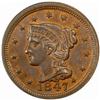 Image 1 : 1847 Large Cent. N-6. Rarity-1. MS-63 BN (PCGS).