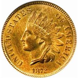 1872 Indian Cent. MS-64 RD (PCGS).