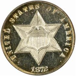 1872 Silver Three-Cent Piece. Proof-63 (PCGS).
