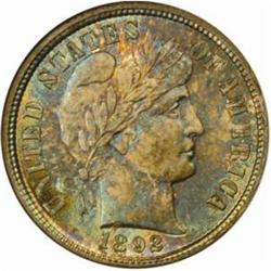 1892 Barber Dime. MS-67 (NGC).