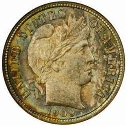 1909-D Barber Dime. MS-65 (NGC).