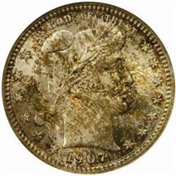1907 Barber Quarter. MS-66 (NGC).
