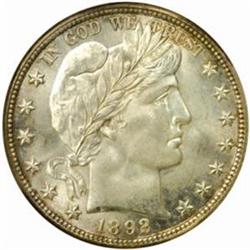 1892 Barber 50C. MS-65 (NGC).