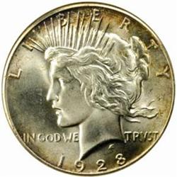 1928 Peace Silver Dollar. MS-65 (ANACS).