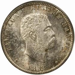 1883 Hawaii Quarter. MS-66 (PCGS).