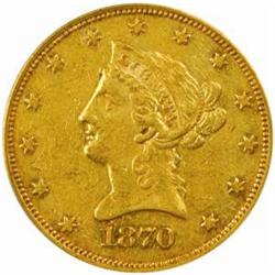 1870 Liberty Eagle. EF-40 (PCGS).