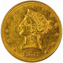 1881-O Liberty Eagle. MS-60 (NGC).