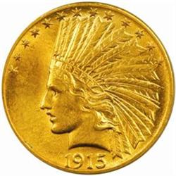 1915-S Indian Eagle. AU-58 (PCGS).