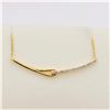 Image 1 : NEW STERLING SILVER GOLD TONE DIAMON BAR NECKLACE W/ APPRAISAL $1125