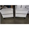 Image 1 : PAIR OF WHITE MODERN 2 DRAWER ENDTABLES
