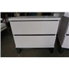 Image 2 : PAIR OF WHITE MODERN 2 DRAWER ENDTABLES