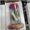Image 3 : 2 Rose, Beauty and The Beast Enchanted Rose Kit, Elegant Crystal Dome with Pine Base LED Lights, Bea