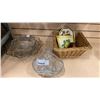 Image 1 : BOSUNS HEADS, CRYSTAL BASKET, SILVER OVERLAY DISH