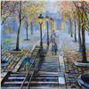 Image 2 : Vadik Suljakov, "Stairs Near Moumantre" Original Oil Painting on Canvas, Hand Signed with Letter of 