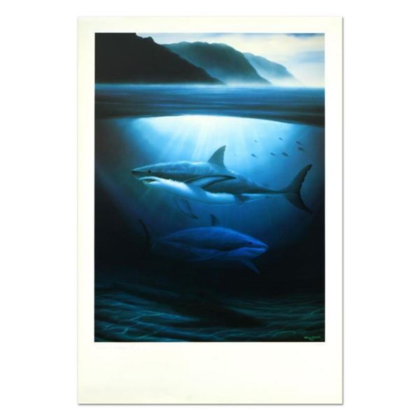 Wyland, "Great White Sharks" Limited Edition Lithograph, Numbered and Hand Signed with Letter of Aut