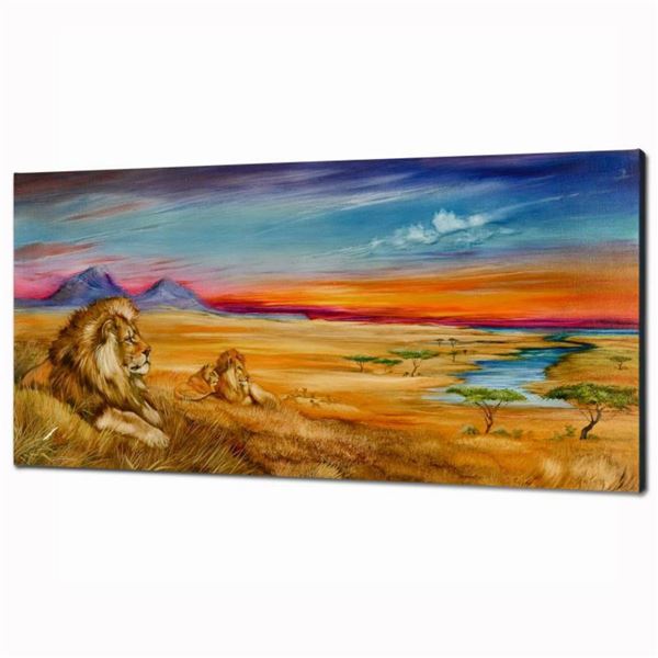 "Pride Of Lions" Limited Edition Giclee on Canvas (36" x 18") by Martin Katon, Numbered and Hand Sig