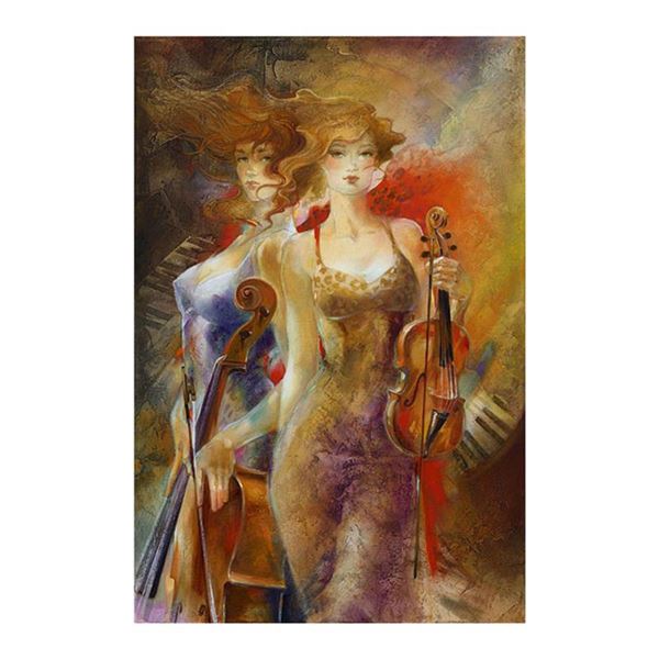 Lena Sotskova, "Stars" Hand Signed, Artist Embellished Limited Edition Giclee on Canvas with COA.