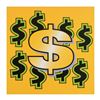 Image 1 : Steve Kaufman (1960-2010) "Dollar Sign (Yellow)" Limited Edition Hand Pulled Silkscreen on Canvas, N