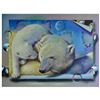 Image 1 : Ferjo, "Polar Bear Love" Original Painting on Canvas, Hand Signed with Letter of Authenticity.