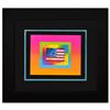 Image 1 : Peter Max- Original Lithograph "Flag with Heart on Blends"