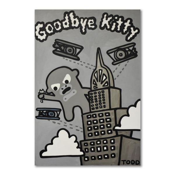 Todd Goldman, "Goodbye Kitty" Original Acrylic Painting on Gallery Wrapped Canvas (48" x 72"), Hand 