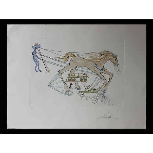 Salvador Dali- Original Engravings with color by pochoir "Hydraulic brake"