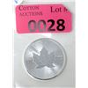 Image 1 : 1 Oz .9999 Fine Silver 2021 Canada Maple Leaf Coin