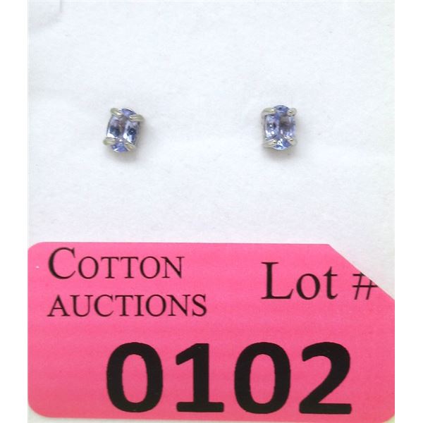 New 1 CT Tanzanite Sterling Silver Earrings