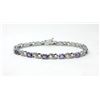 Image 1 : 6.02 CTW Amethyst & Diamond Tennis Bracelet