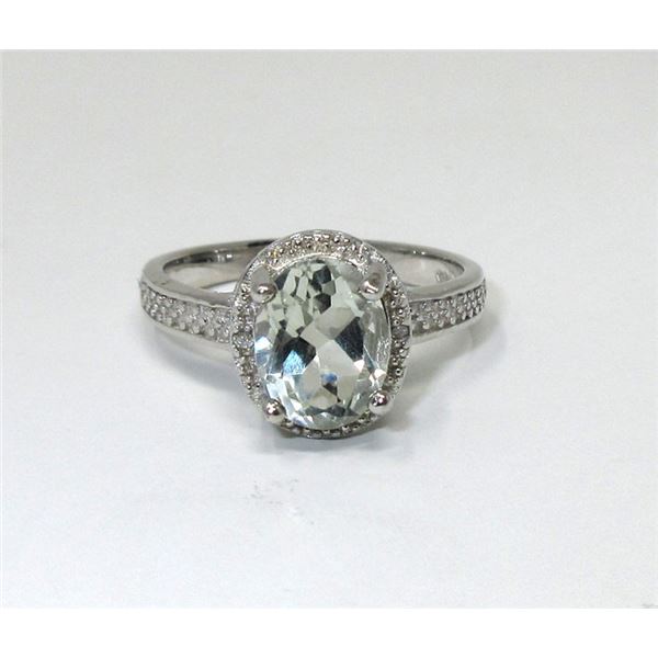 Green Amethyst & Diamond Cocktail Ring