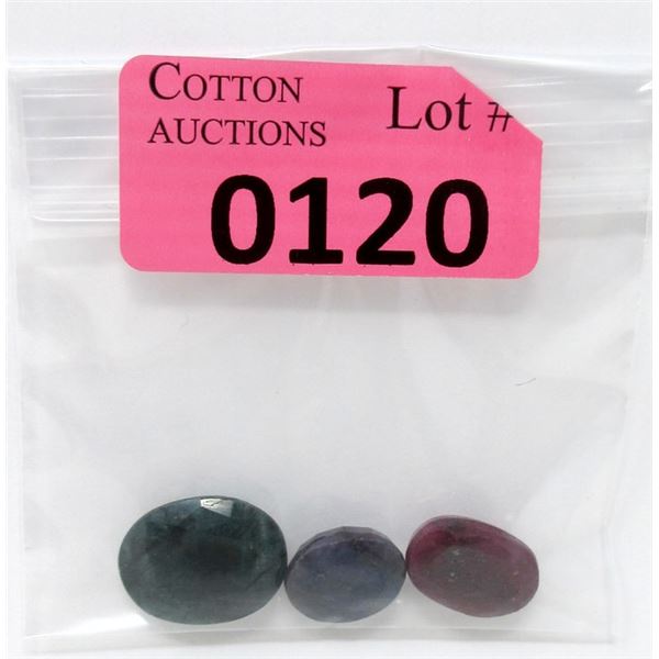 54 CTW Ruby, Emerald & Sapphire Gemstones