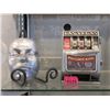 Image 1 : Toy Slot Machine and Cast Metal Face Plaque